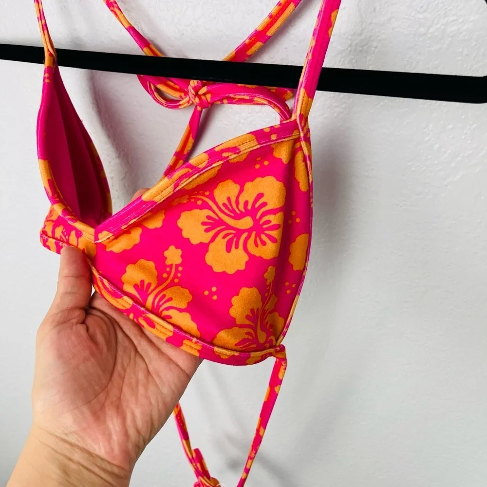 FRANKIES Boardwalk Terry Top - Honey Hibiscus Bikini Top